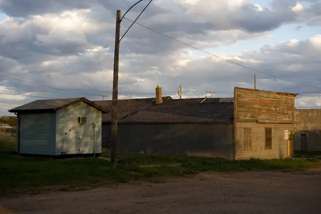 Old false-front building on a dirt street